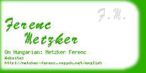 ferenc metzker business card